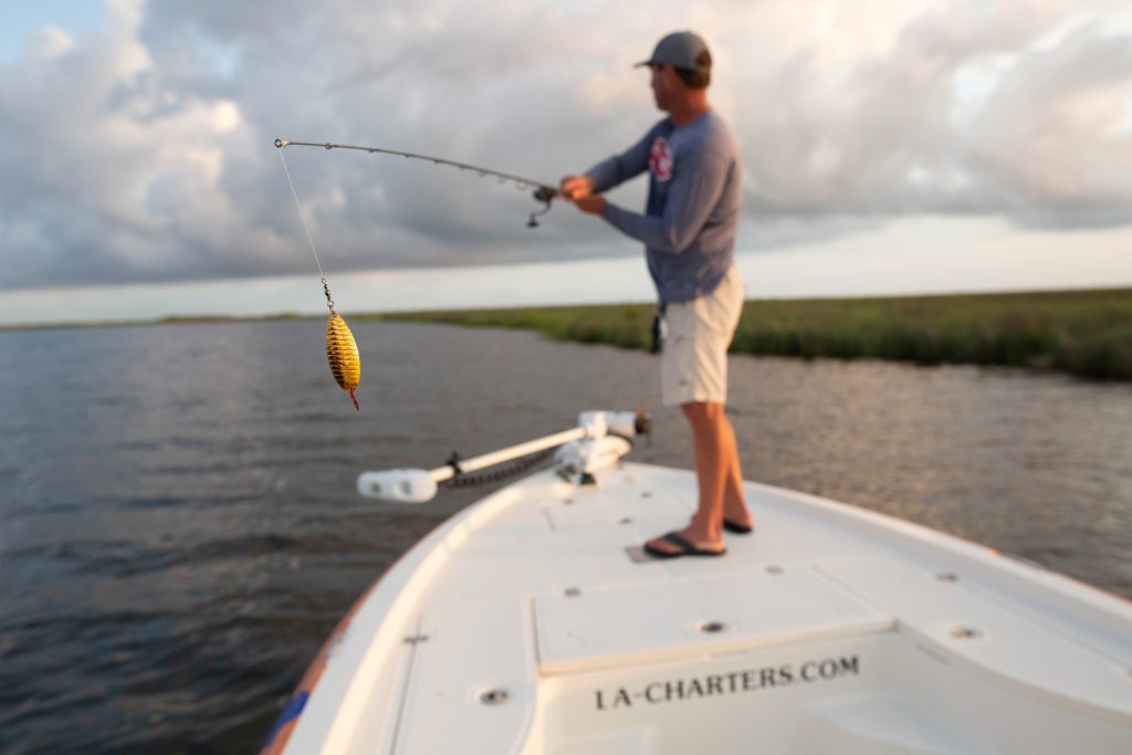 Gold Spoon Fishing for Redfish